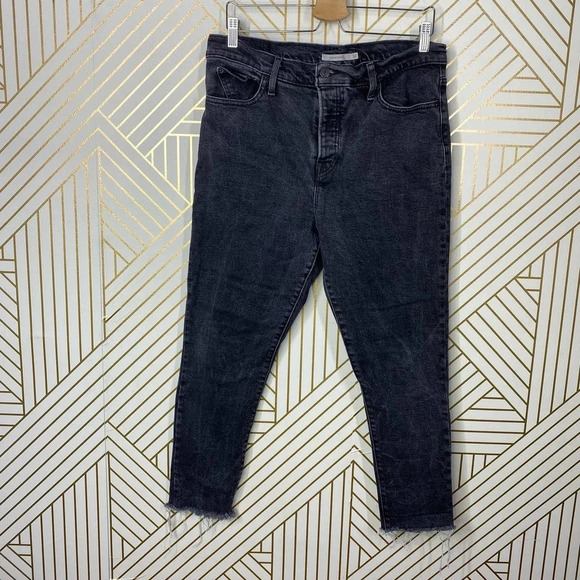 LEVIS Wedgie Skinny Jeans in‎ Black Gray Denim High Rise Size US 32 - Picture 2 of 12